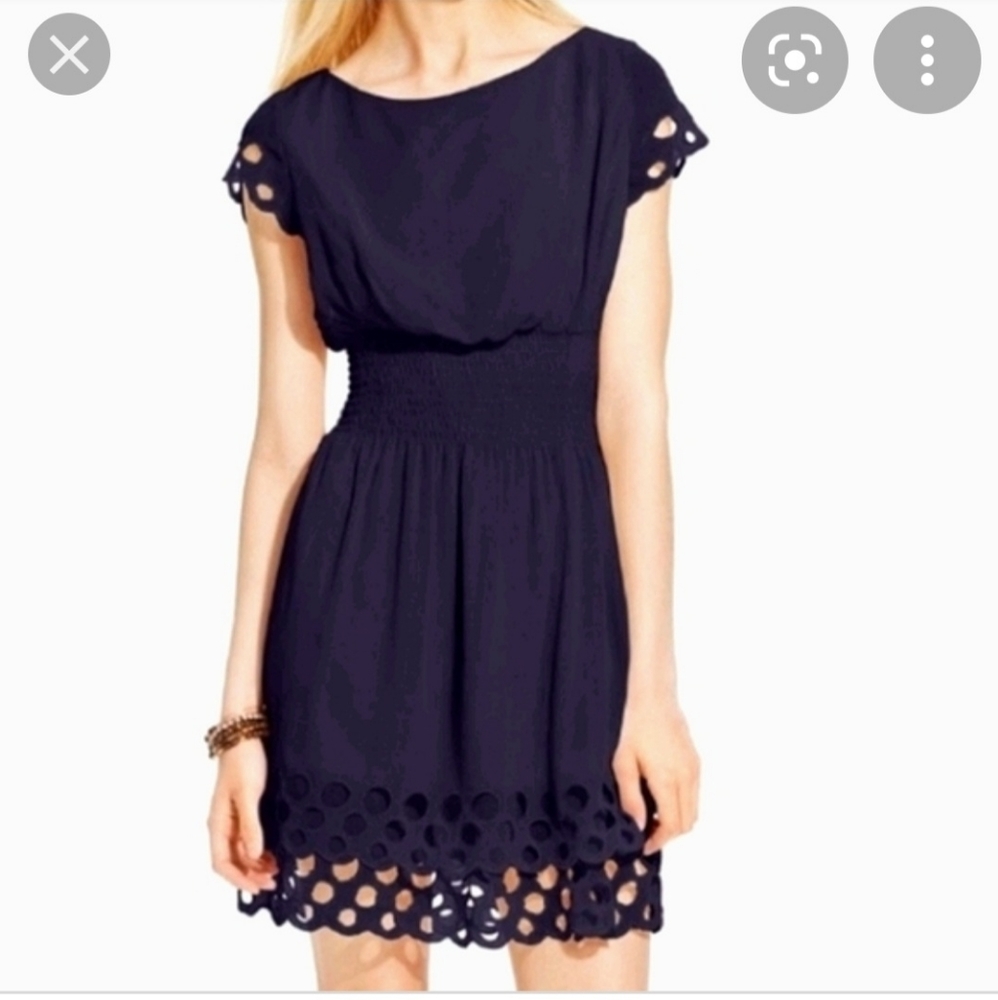 Bar III Smocked Eyelet Dress, Size XS